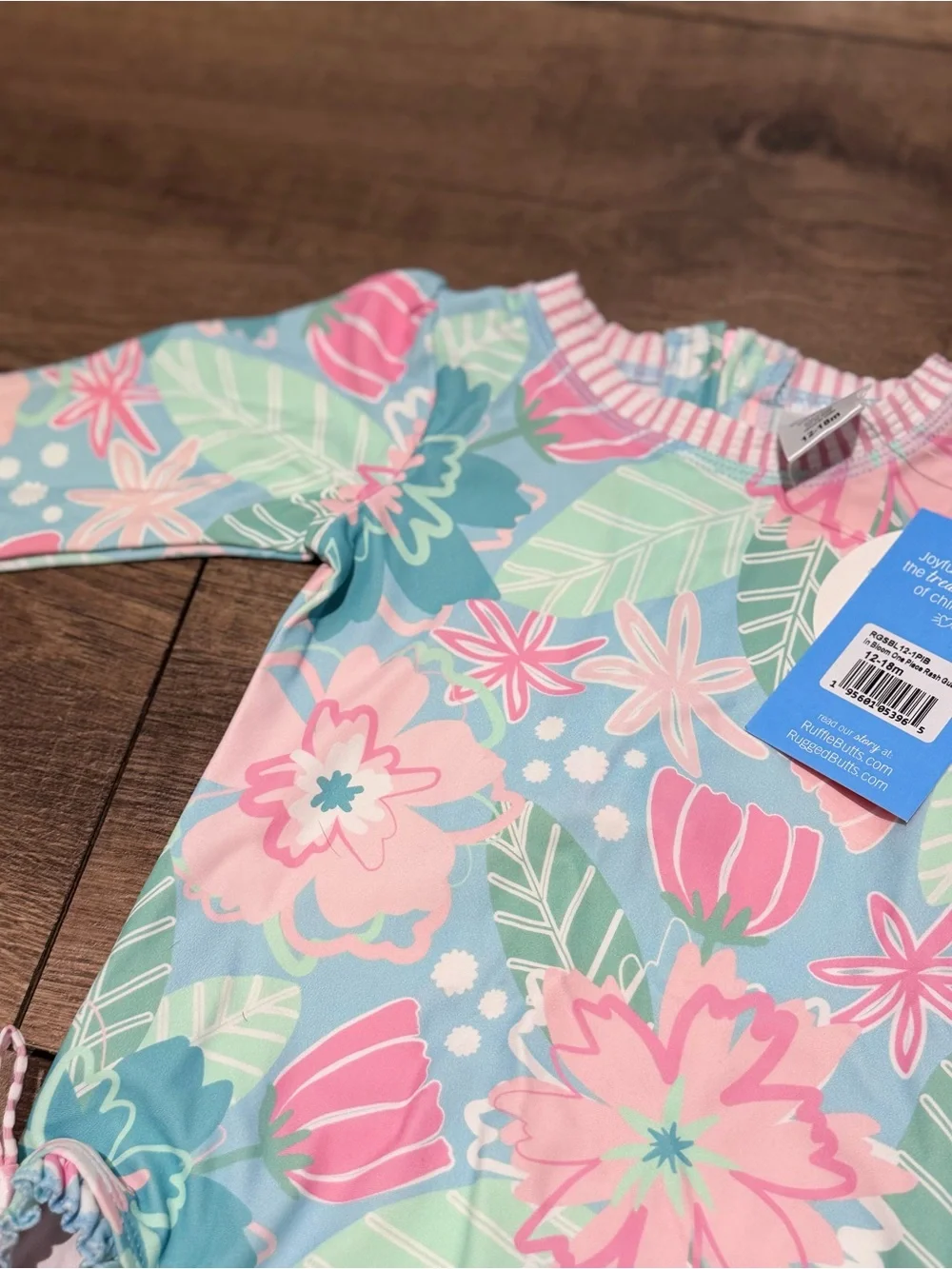 Baby Girl Ruffle Butts Floral One Piece Rash Guard Swim Suit: 12-18 Months *NWT*